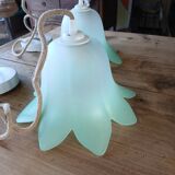 Pair of vintage tulip pendant lights