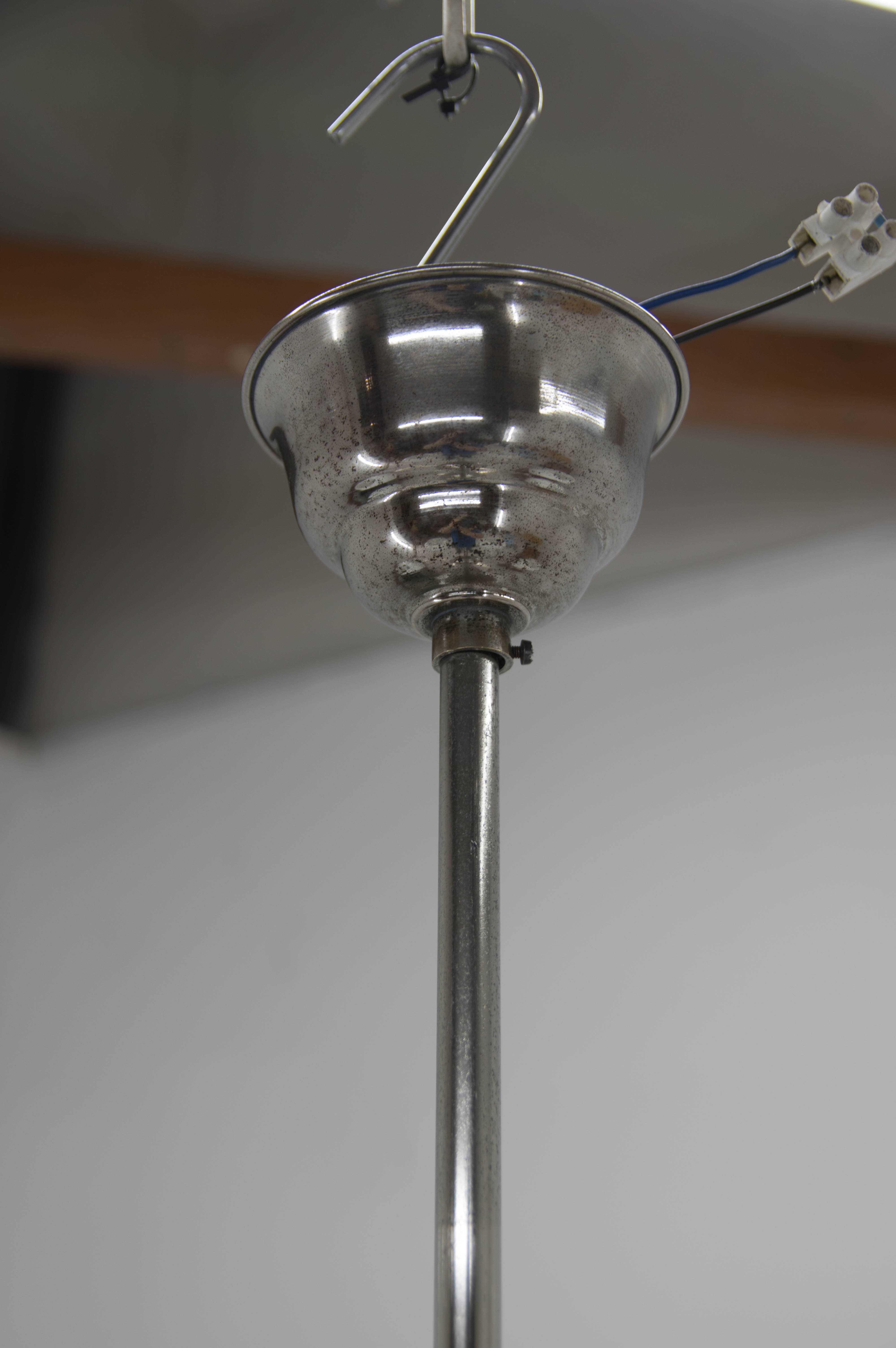 Art deco nickel-plated chandelier, 1930