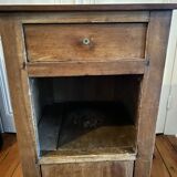 Old wooden bedside table