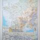 Physical map of France, original printed in 1896
