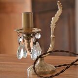 Golden table lamp with crystal tassels