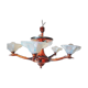 Opalescent glass and copper chandelier