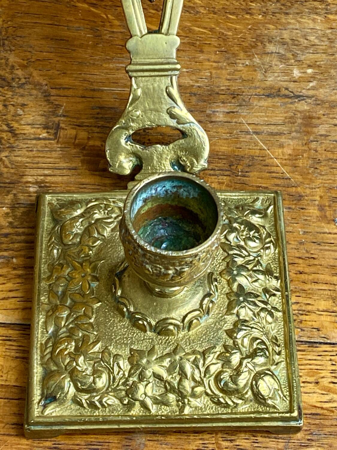 Bronze hand candlestick