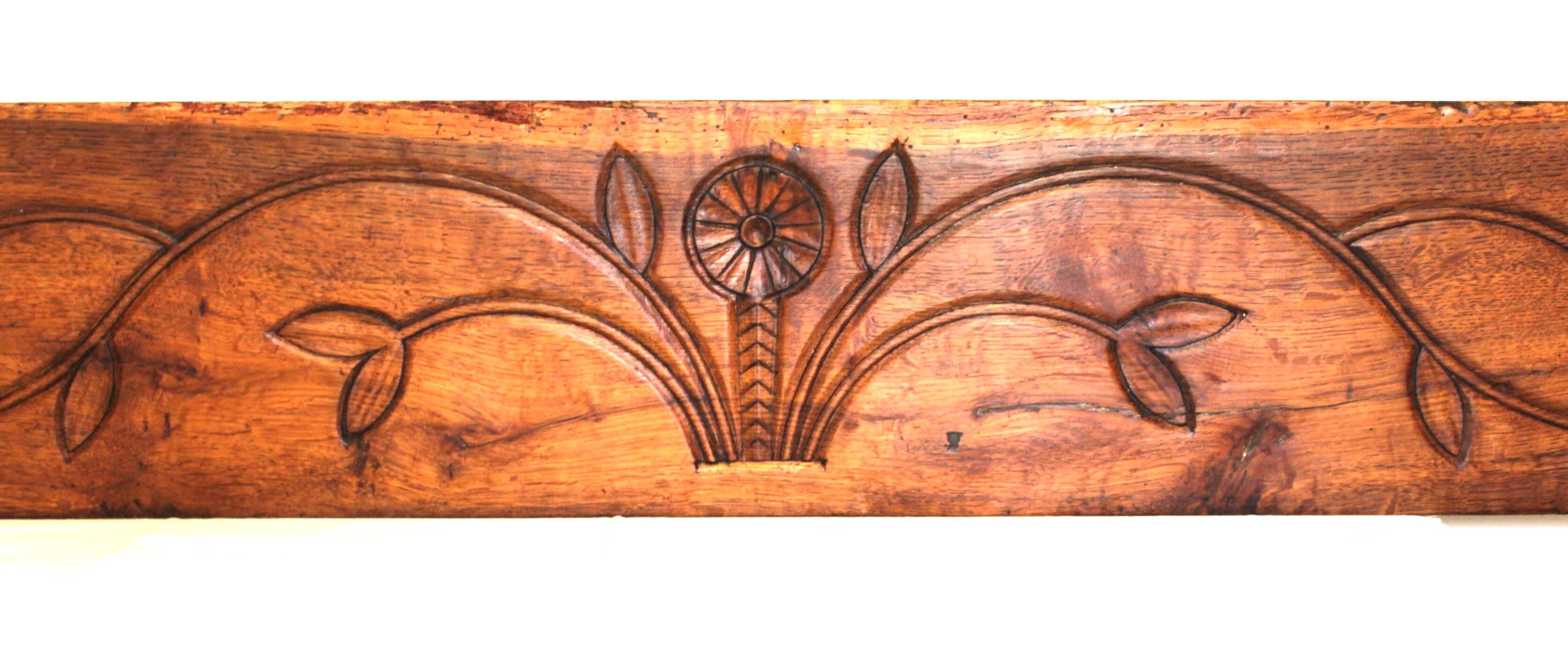 Antique carved wooden decorative panel