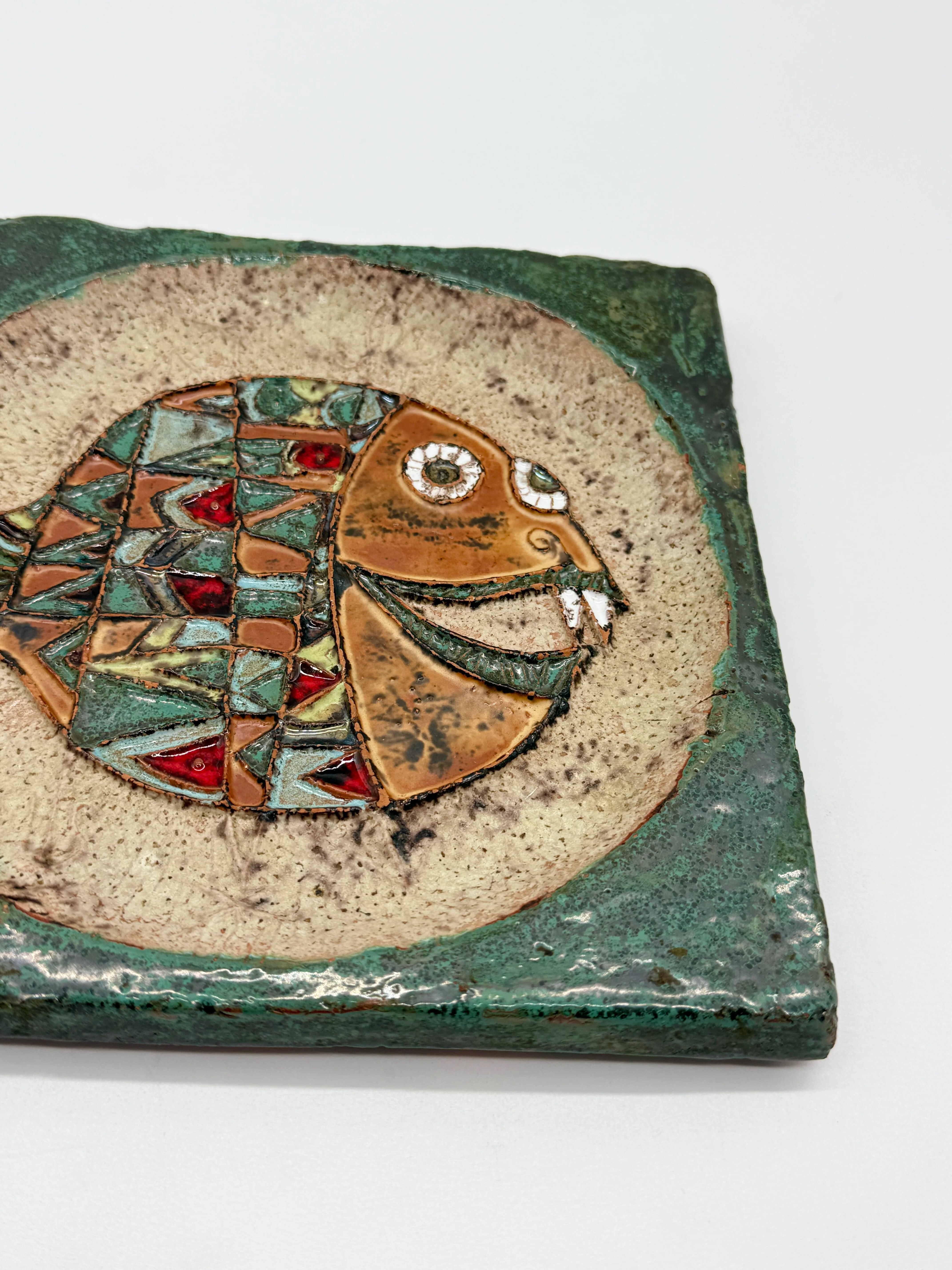 Wall ceramic "fish" – roland zobel, the cyclades 1970s