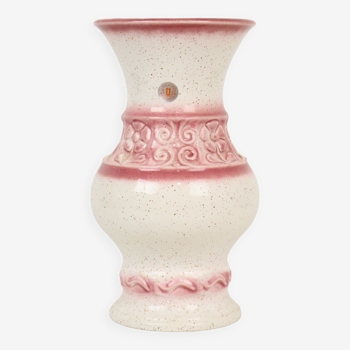 Vase vintage rose fleurs d’Allemagne de l’Ouest üebelacker keramik 634-30