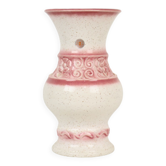 Pink vintage vase west germany flowers üebelacker keramik 634-30