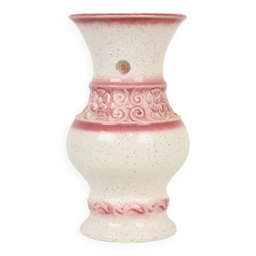 Pink vintage vase west germany flowers üebelacker keramik 634-30