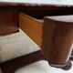 Biedermeier mahogany wall console table or desk with leather inlay top and drawer
