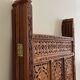 Paravent vintage asiatique en teck sculpté — milieu du XXe siècle
