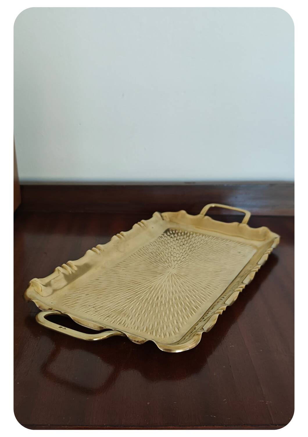 Plateau de service en laiton Art Déco