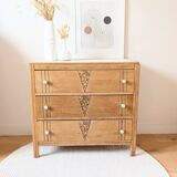 Renovated Art Deco oak chest of drawers