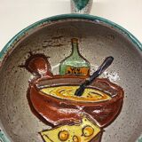 Ceramic fondue pot by Daniel Étienne in Vallauris