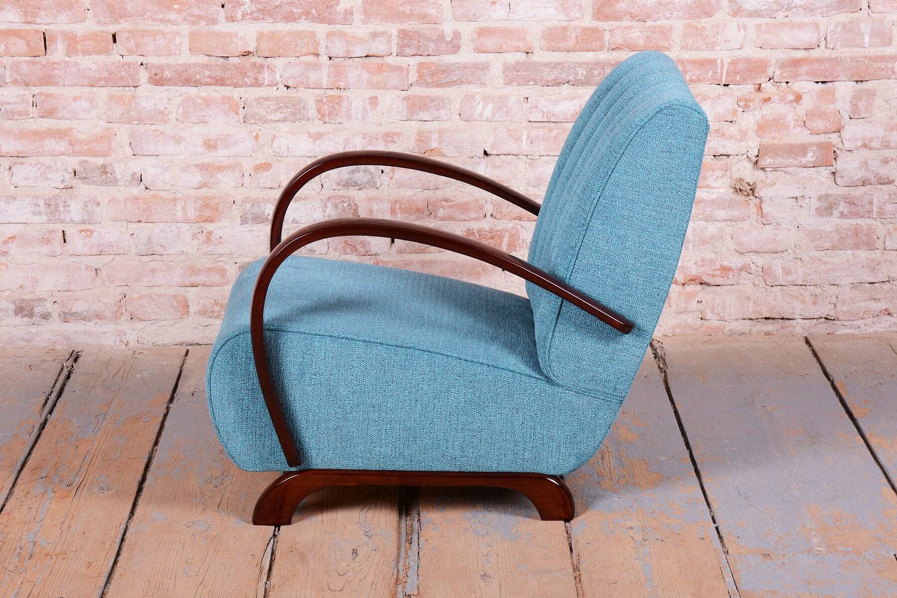 Art Deco Walnut Armchair by J. Halabala for Up Zavody, Czech, 1930s