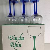 Glasses on foot wine Alsace Luminarc sapphire blue
