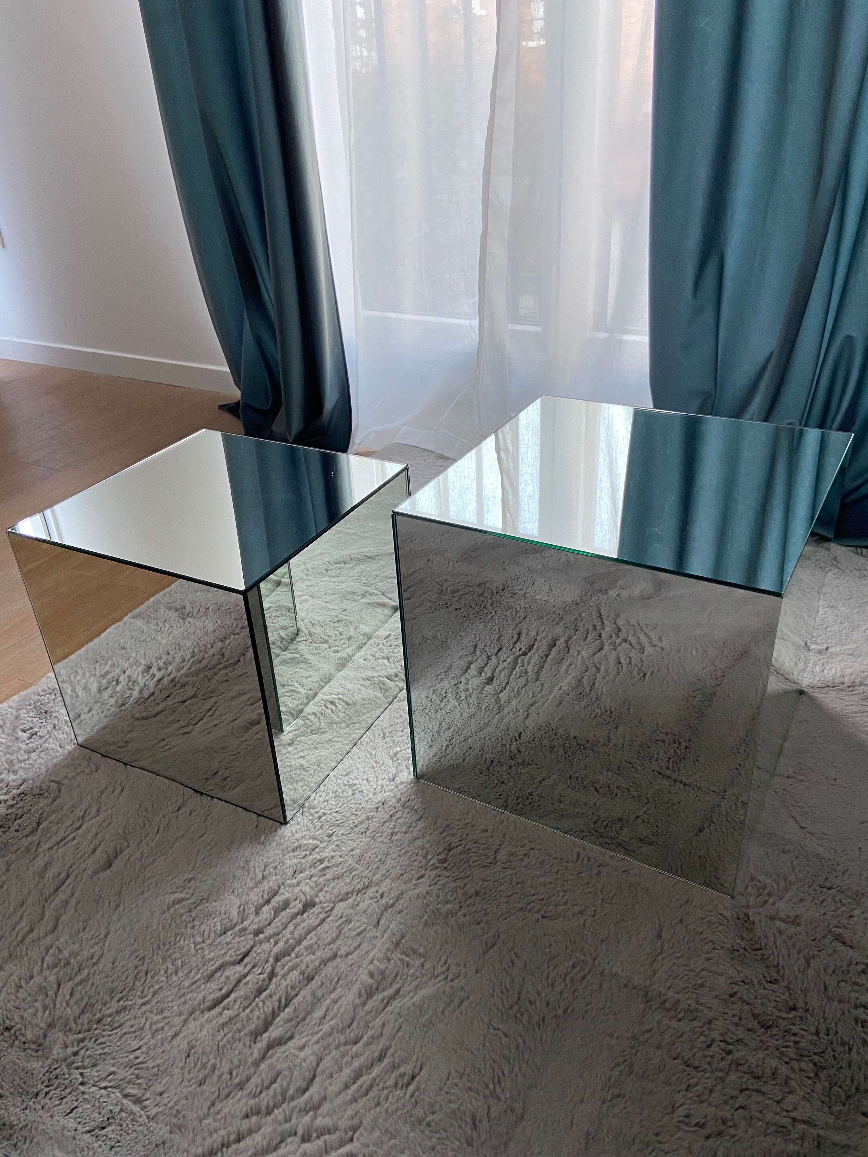 Set of 2 ampm mirror sofa ends