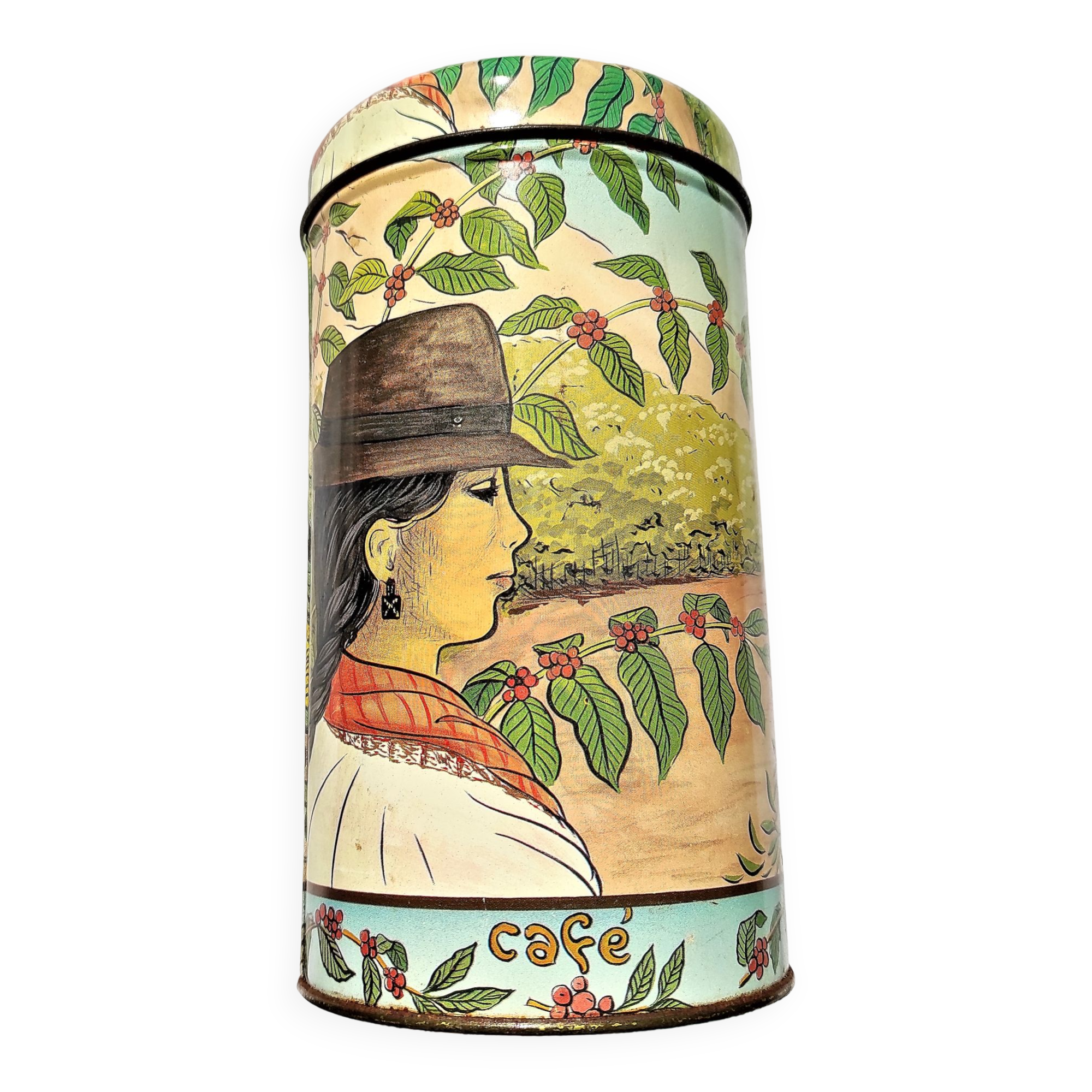 Vintage coffee box signed Joelle