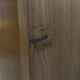1950 wardrobe with compass legs, sliding doors, and a new top.