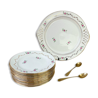 Dessert service in porcelain l'Amandinoise