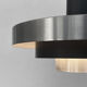 Layered pendant light in brushed aluminum. Denmark 1960s