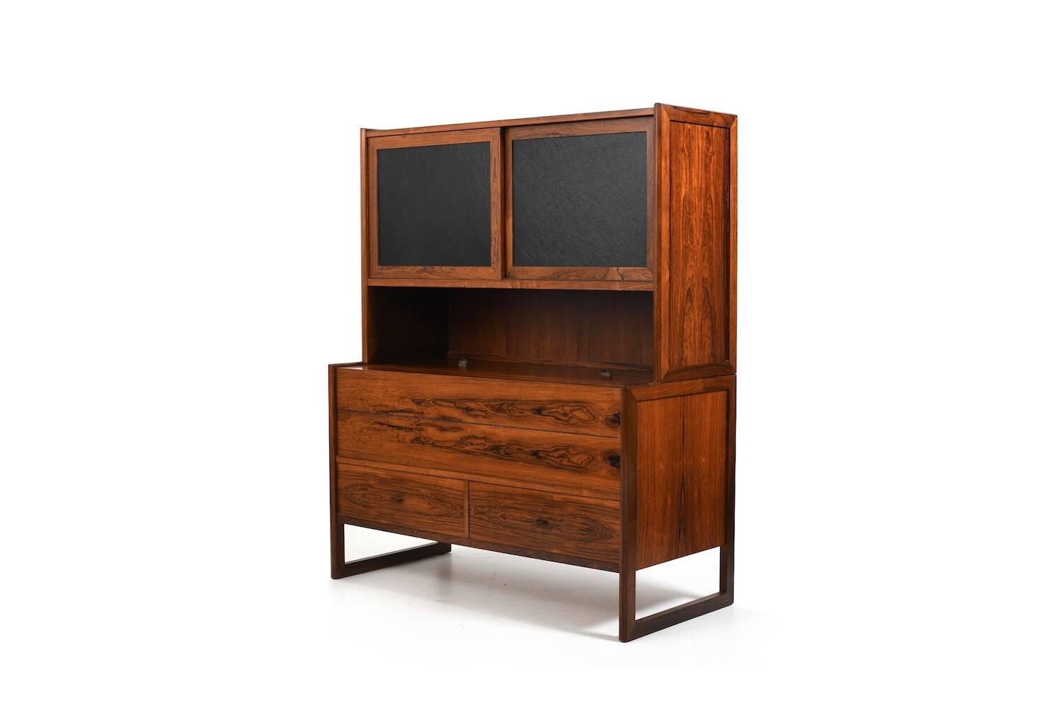 Rare Danish Bar Cabinet with Leather Parts 1960s