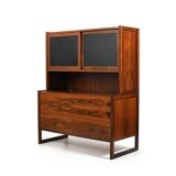 Rare Danish Bar Cabinet with Leather Parts 1960s