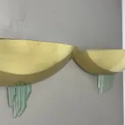 Set of two minimalist wall lights in the style of sciolari from baulmann, germany, 1980s