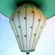 Green sheet metal and globe glass hanging lamp