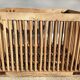 Caisse panier cage de filature XIXe à barreaux bois