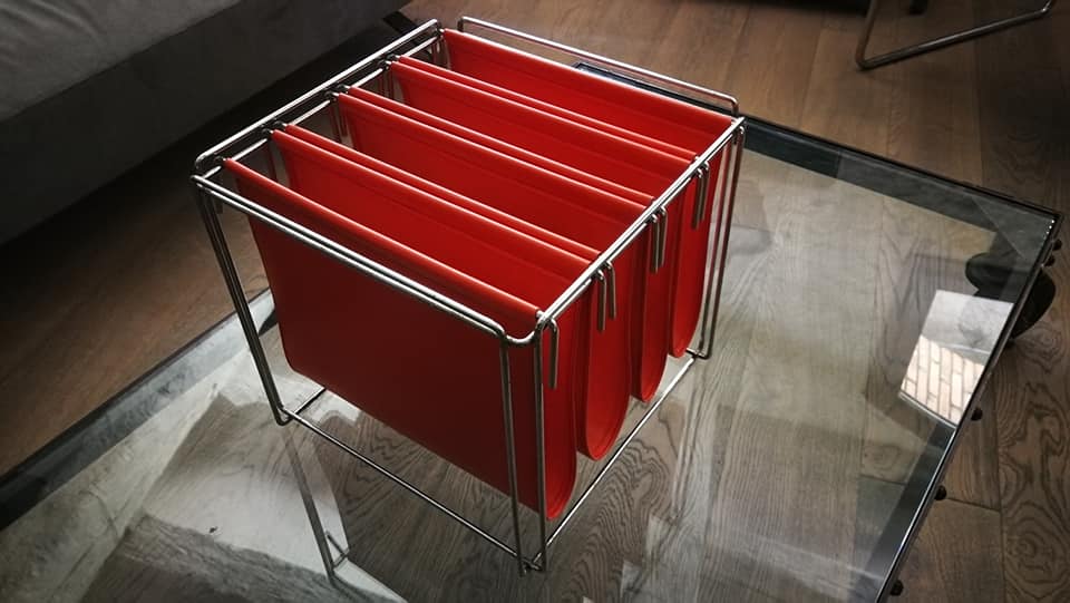 Gerard Rignault design magazine rack published by Group SA in the 70