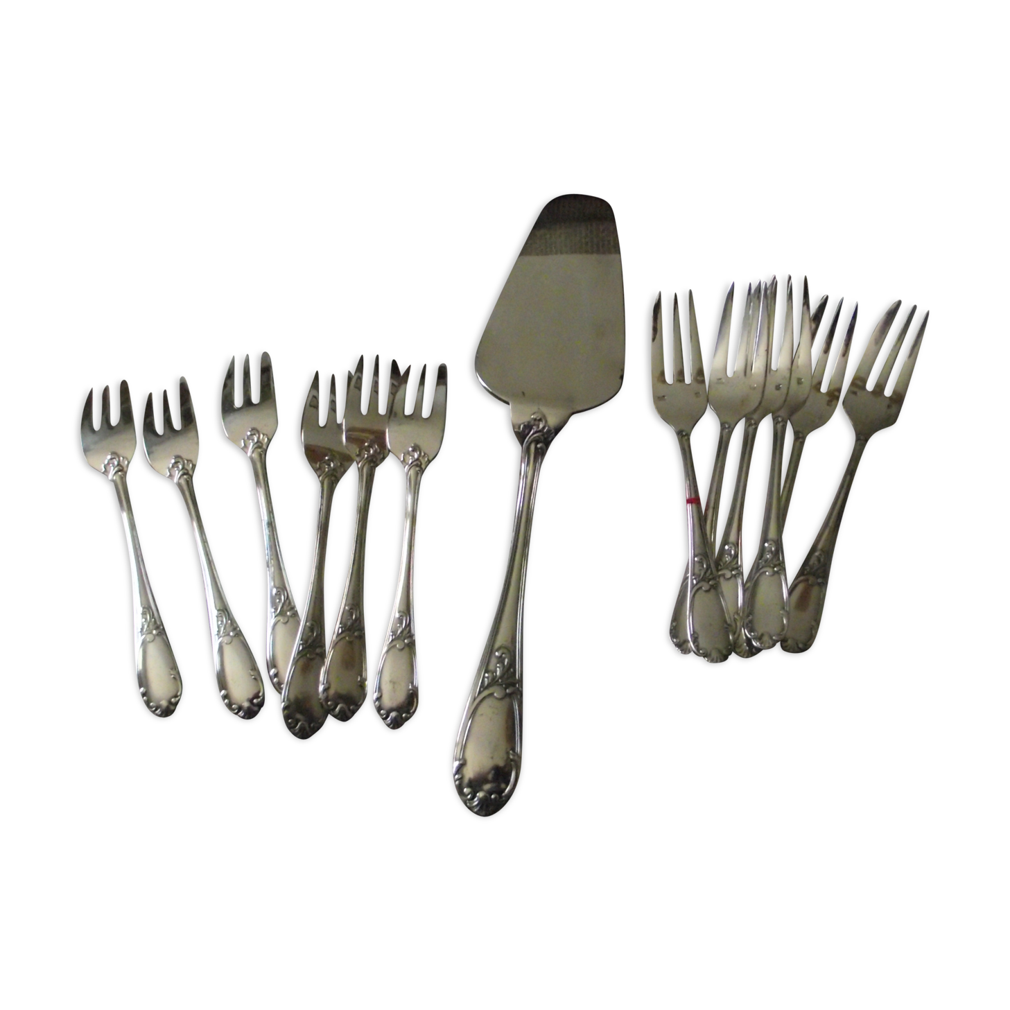 13 silver metal dessert service by francois frionnet