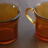 2 tasses Duralex ambrées vintage