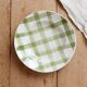 Vintage hollow plate earthenware - Green Tablecloth model - Moulin des Loups