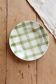 Vintage hollow plate earthenware - Green Tablecloth model - Moulin des Loups