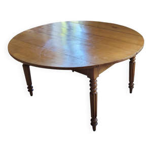 Grande table ronde d'époque - merisier