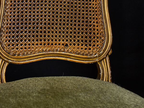 Lot de 4 chaises dorées style Louis XV – Style chaises de musiciens