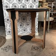 Esmée Art Deco side table, wood, black and grey