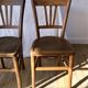 Set of 5 beech wood bistro chairs from the 1950s