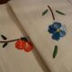8 serviettes de table brodées fleurs coton métis 40 x 38