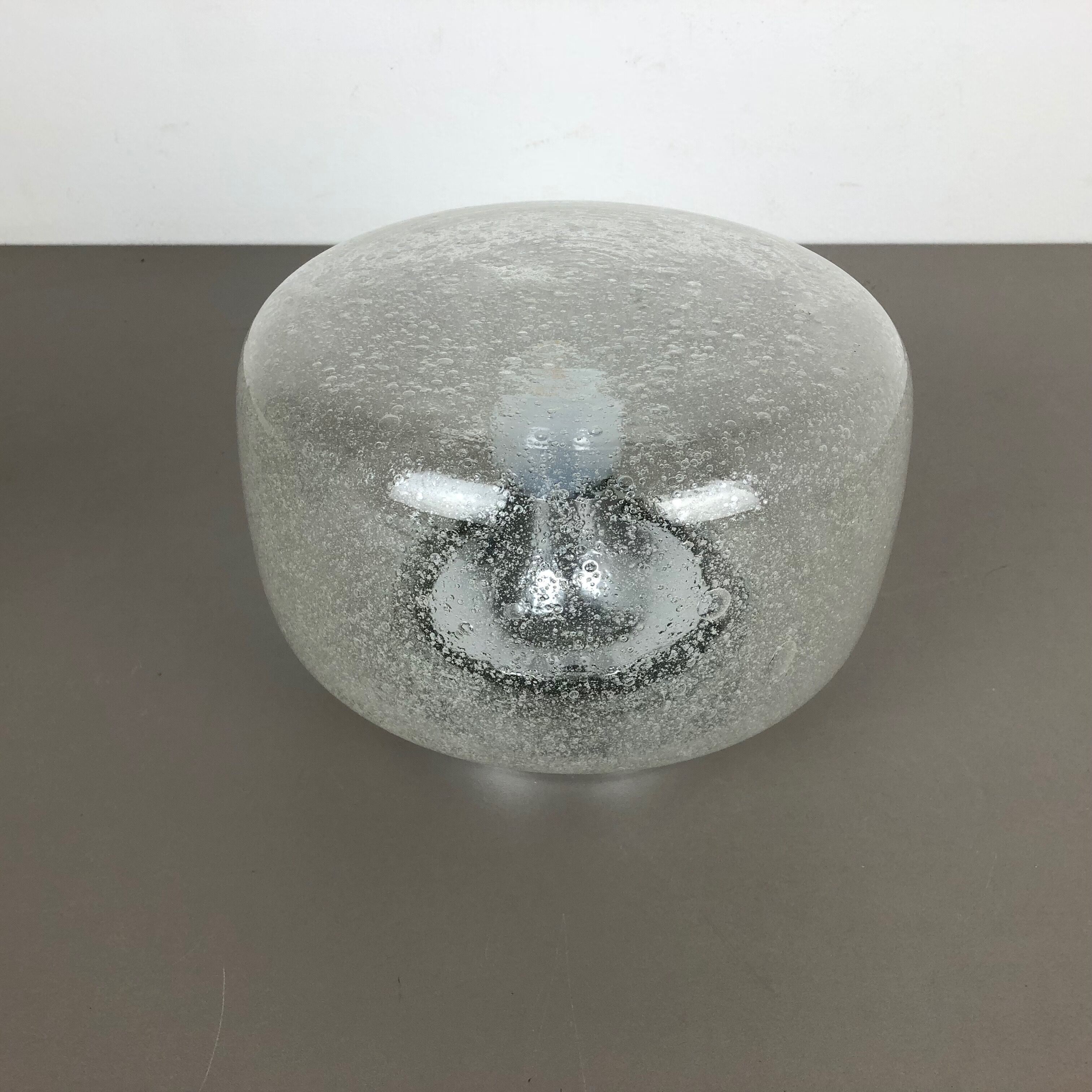 Cone Ice Glass Bubble Wall Light Made by Hillebrand Leuchten, Germany