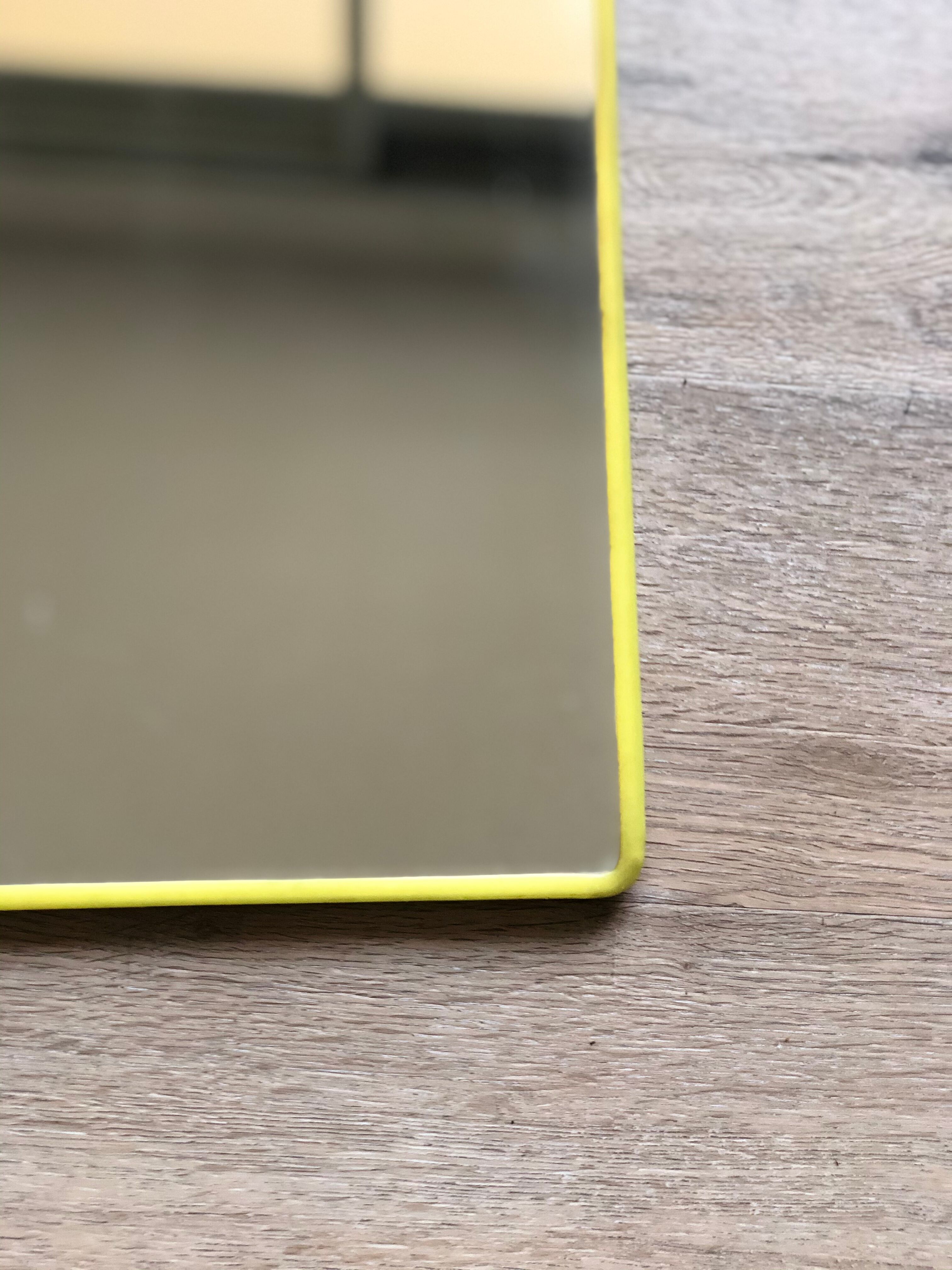 Mirror barber yellow plastic frame