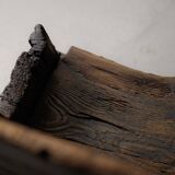 Alpine larch wood storage bench, Folk Art, Piedmont, 19th century