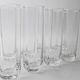 Vintage set of 9 Murano glasses from the 1980s, octagonal shape in art glass, classic Italian tableware.