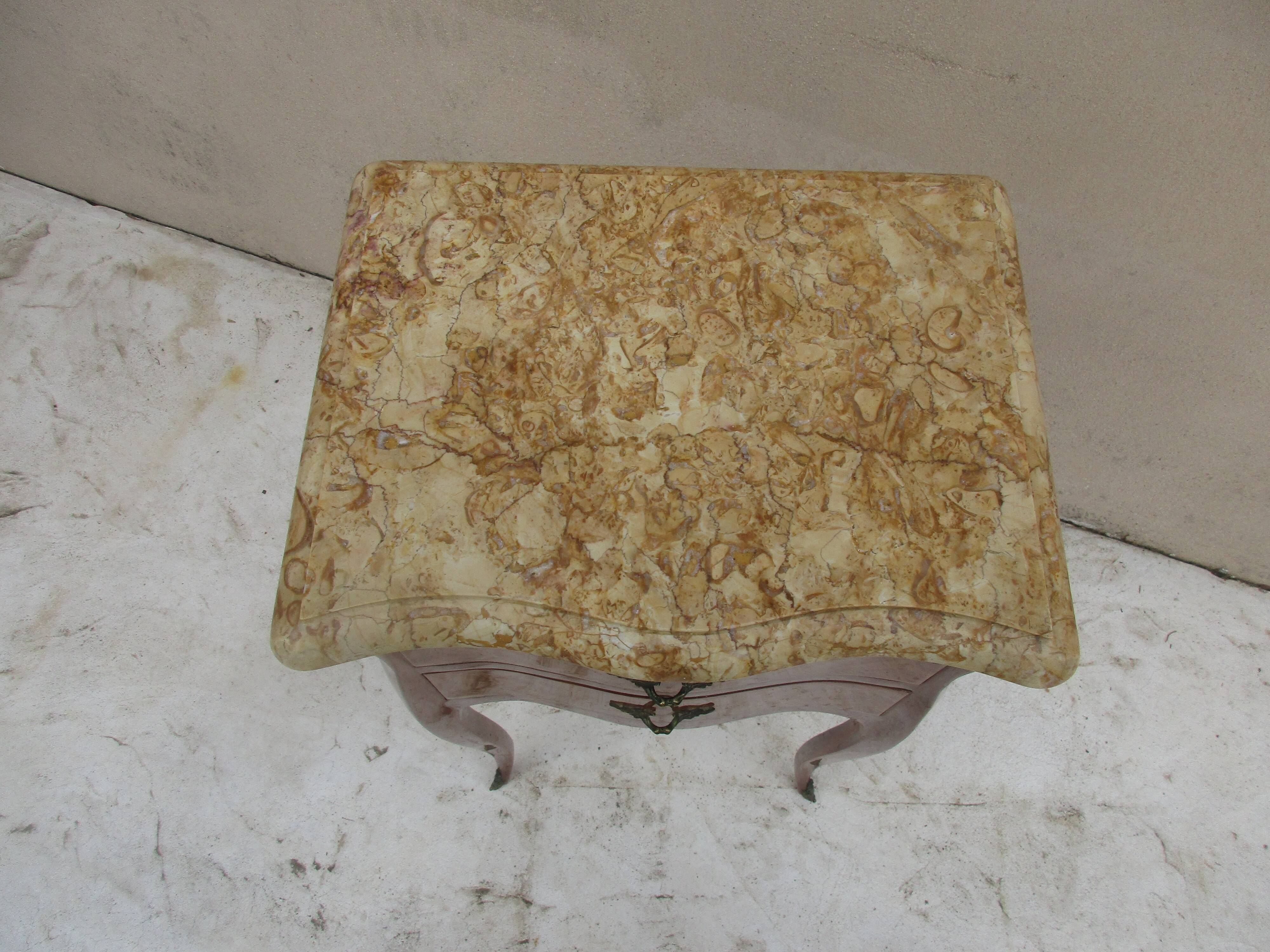 Bedside in Louis XV style marquetry