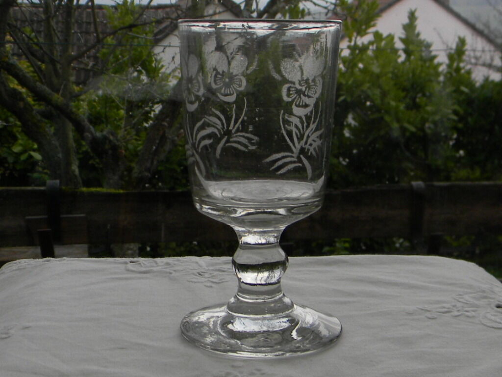 Glass blown glass engraved with acid late nineteenth