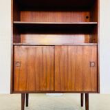 Danish retro vintage library in rosewood with sliding doors from the 1960s.