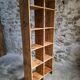 Vintage pine shelf with compartments, room divider, 1950s.