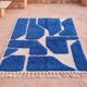 Authentic traditional white and blue Berber rug 2/3 m