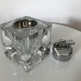 70s glass cube table lighter