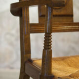 Set of six chairs and two brutalist armchairs mid-century 1950'